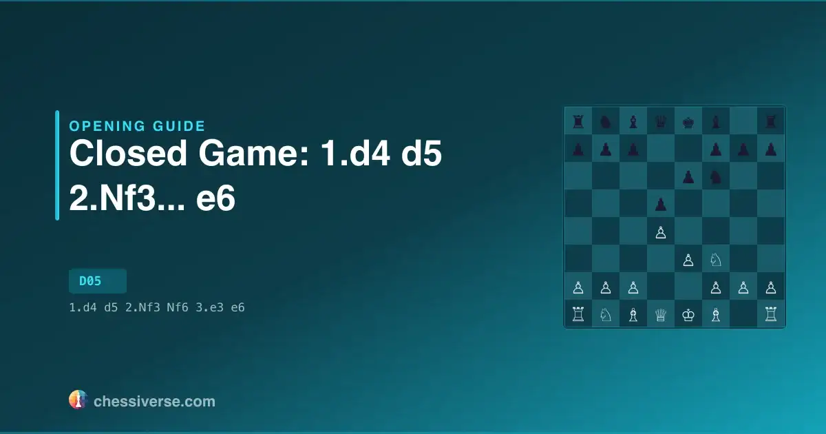 Closed Game: 1.d4 d5 2.Nf3... e6: A Complete Guide