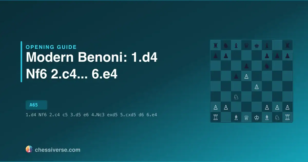 Modern Benoni: 1.d4 Nf6 2.c4... 6.e4: A Complete Guide