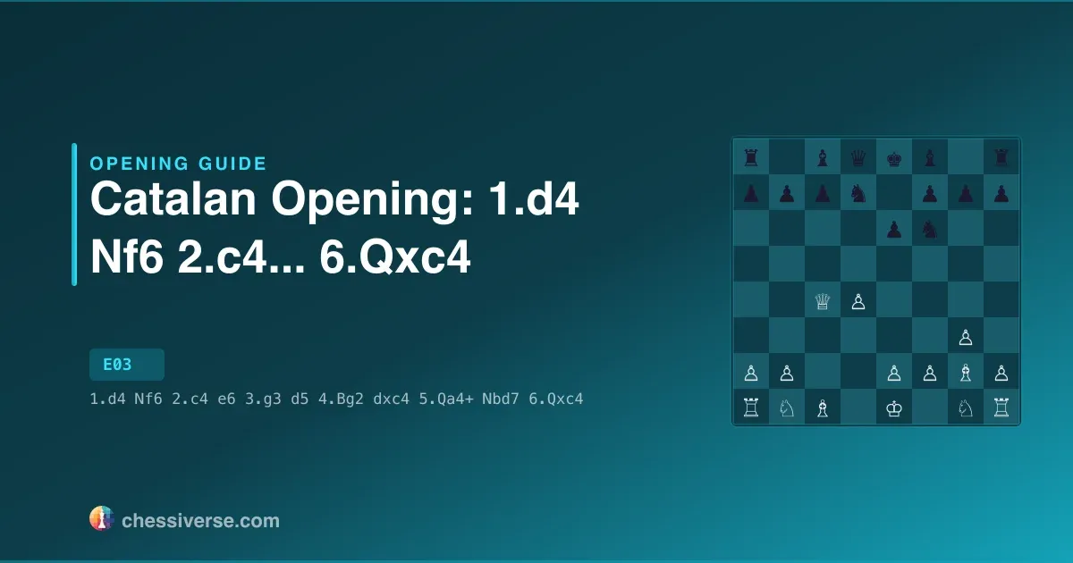 Catalan Opening: 1.d4 Nf6 2.c4...... 6.Qxc4: A Complete Guide