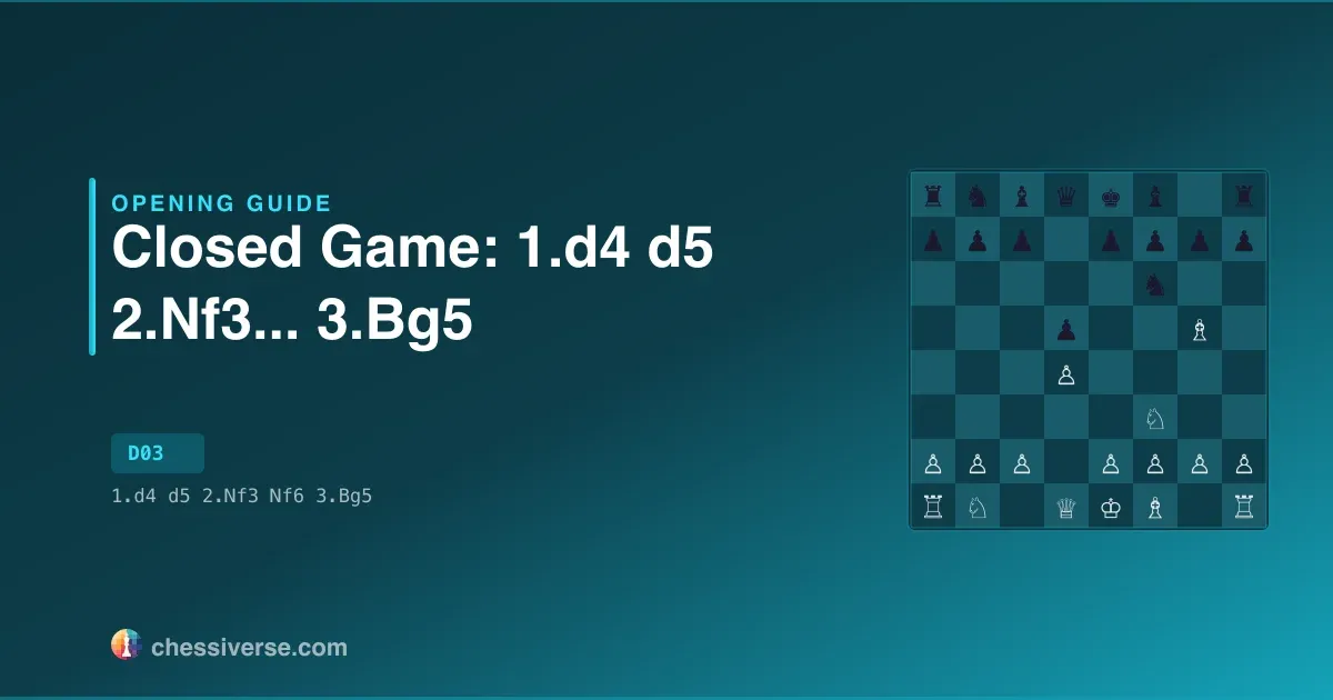 Closed Game: 1.d4 d5 2.Nf3...... 3.Bg5: A Complete Guide