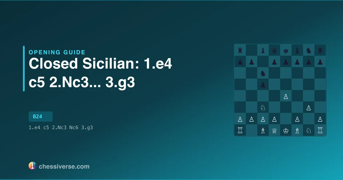 Closed Sicilian: 1.e4 c5 2.Nc3...... 3.g3: A Complete Guide