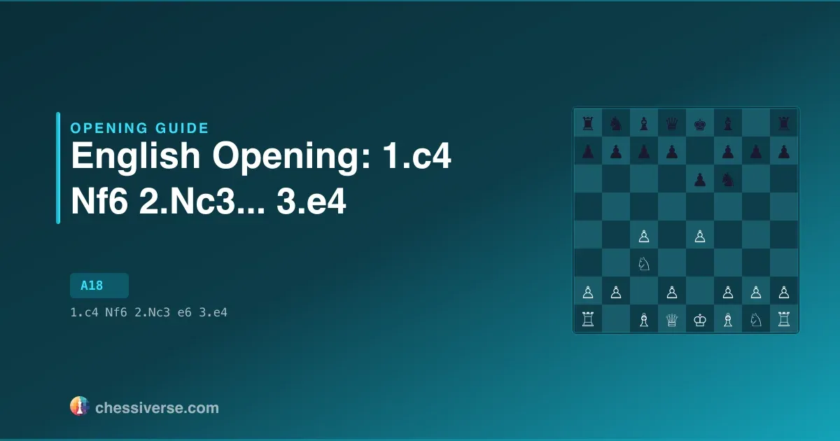 English Opening: 1.c4 Nf6 2.Nc3...... 3.e4: A Complete Guide