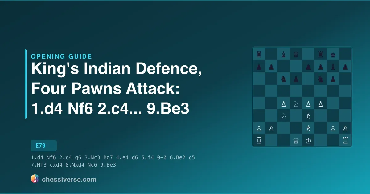 King's Indian Defence, Four Pawns Attack: 1.d4 Nf6 2.c4...... 9.Be3: A Complete Guide