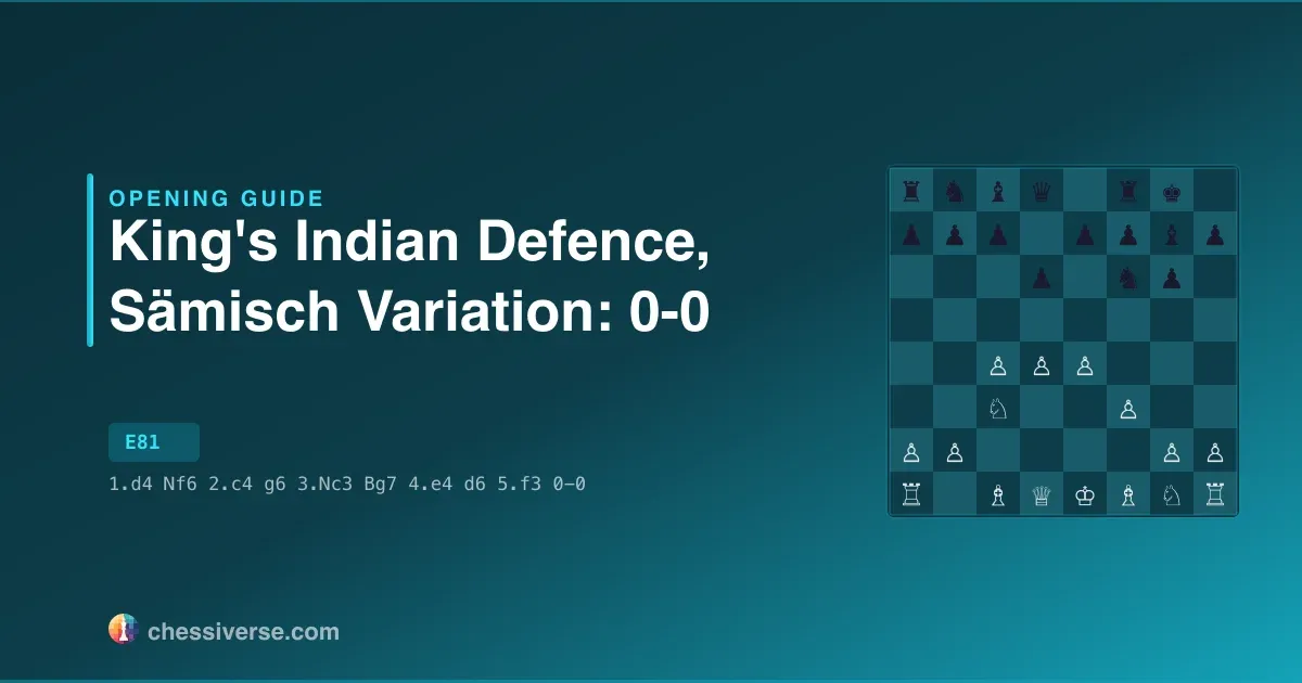 King's Indian Defence, Sämisch Variation: 0-0: A Complete Guide