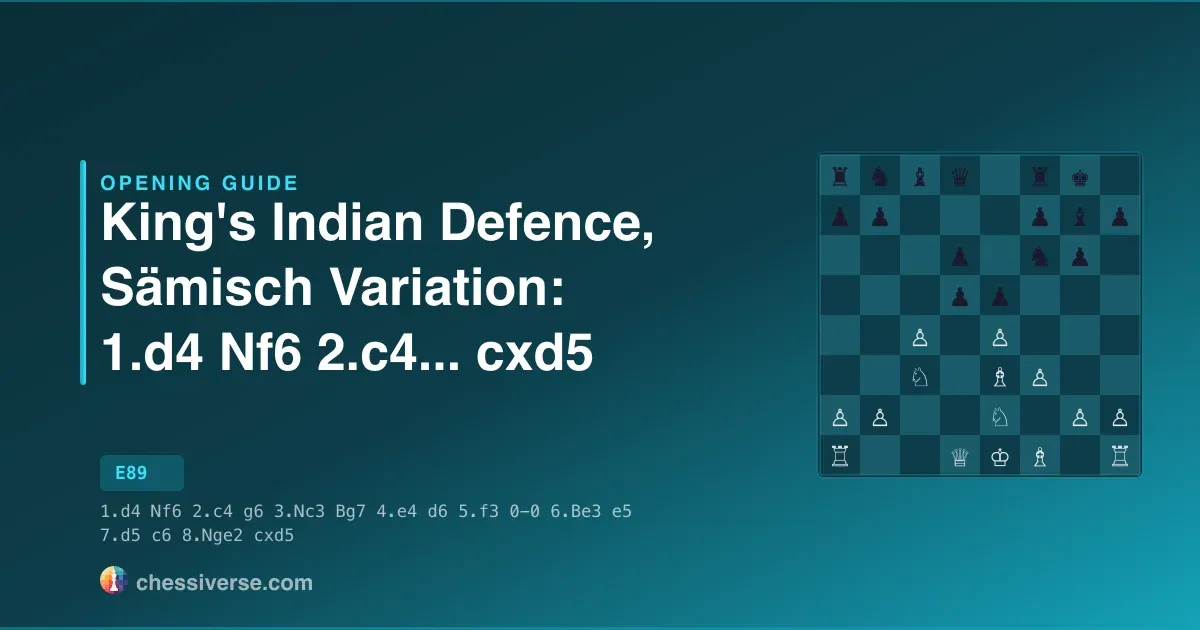 King's Indian Defence, Sämisch Variation: 1.d4 Nf6 2.c4...... cxd5: A Complete Guide