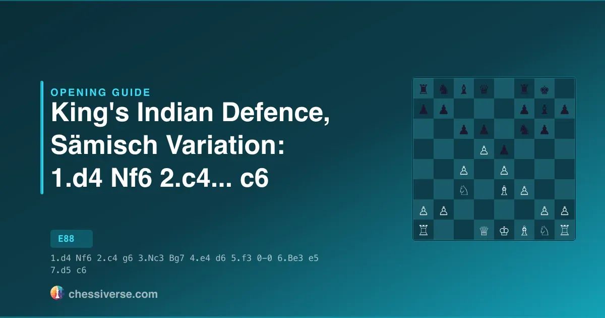 King's Indian Defence, Sämisch Variation: 1.d4 Nf6 2.c4...... c6: A Complete Guide