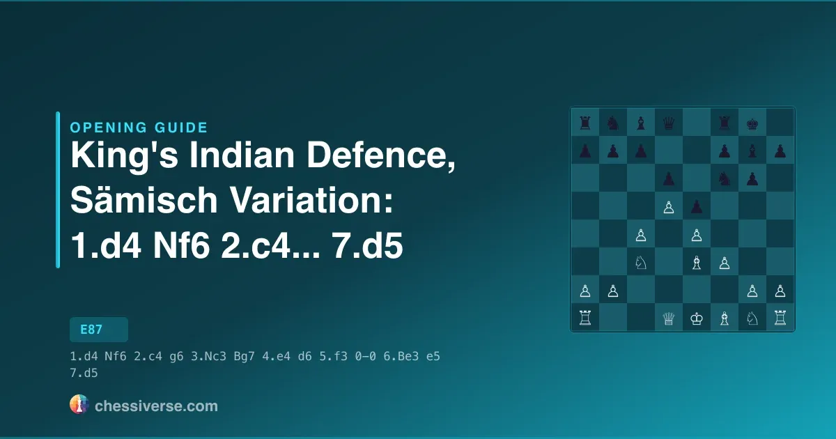 King's Indian Defence, Sämisch Variation: 1.d4 Nf6 2.c4...... 7.d5: A Complete Guide