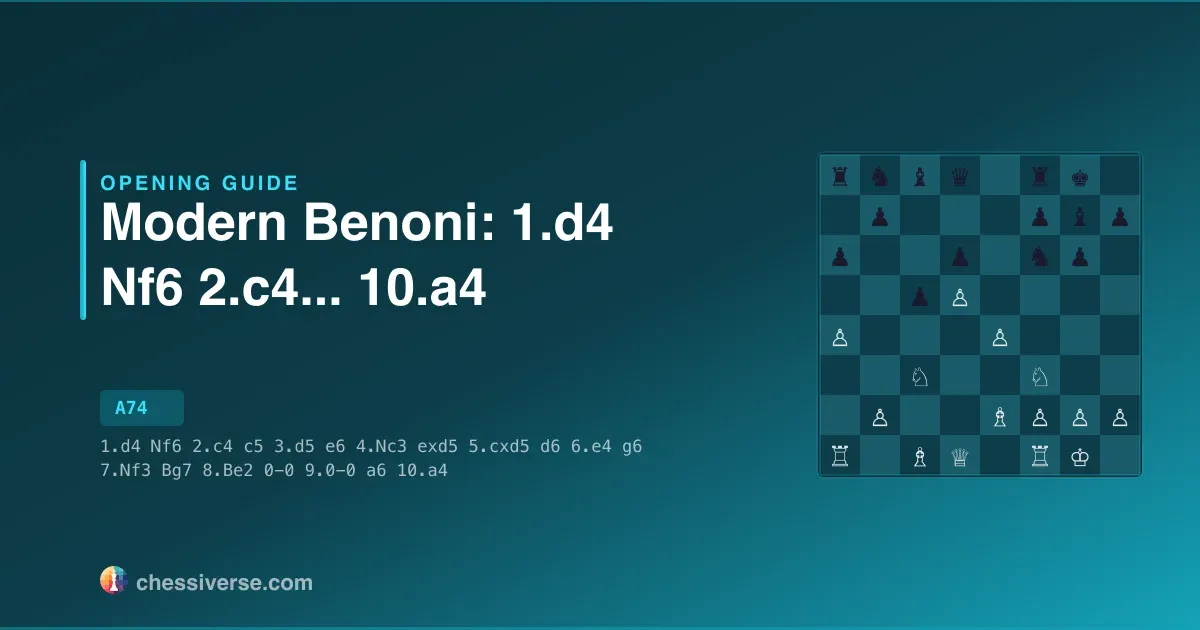 Modern Benoni: 1.d4 Nf6 2.c4...... 10.a4: A Complete Guide