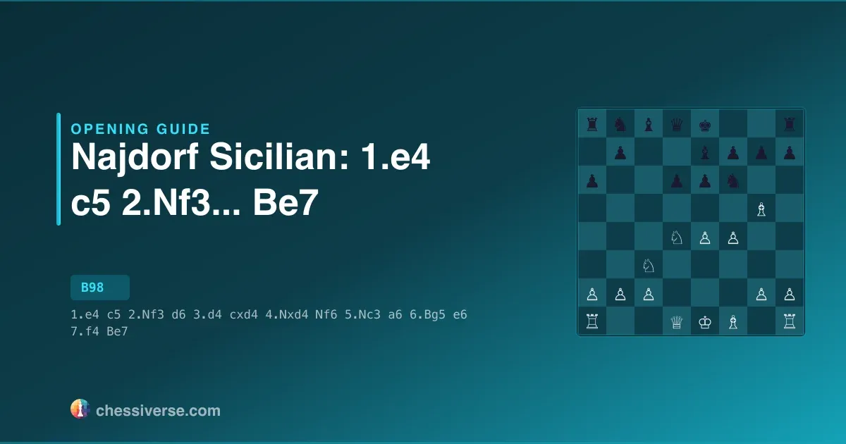 Najdorf Sicilian: 1.e4 c5 2.Nf3...... Be7: A Complete Guide