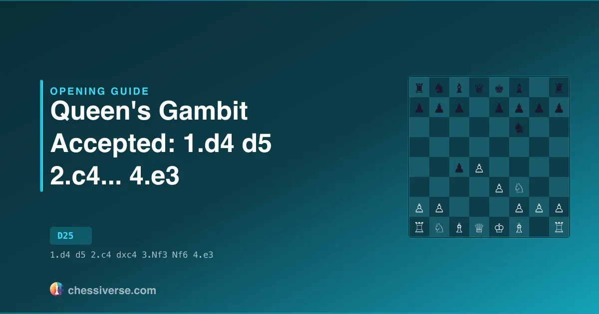 Queen's Gambit Accepted: 1.d4 d5 2.c4...... 4.e3: A Complete Guide