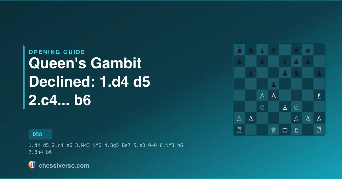 Queen's Gambit Declined: 1.d4 d5 2.c4...... b6: A Complete Guide