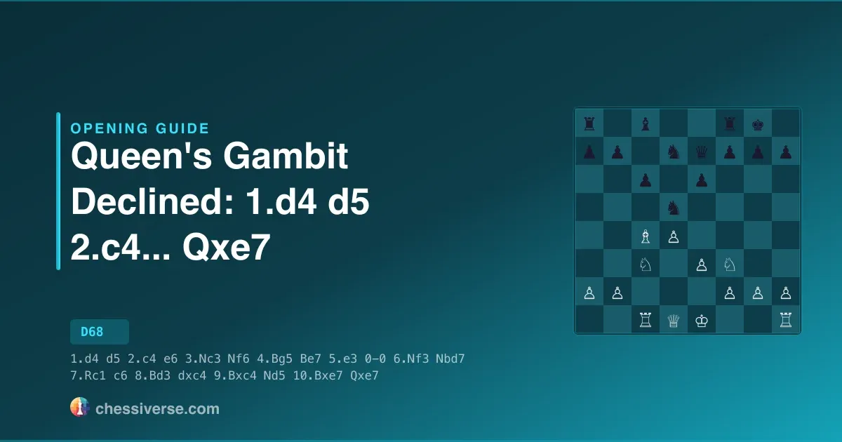 Queen's Gambit Declined: 1.d4 d5 2.c4...... Qxe7: A Complete Guide