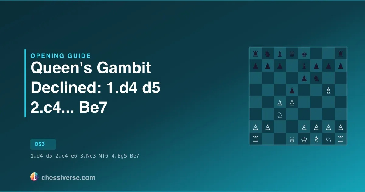 Queen's Gambit Declined: 1.d4 d5 2.c4...... Be7: A Complete Guide