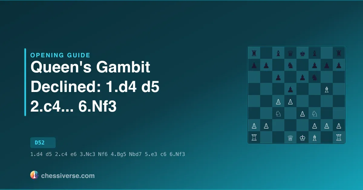 Queen's Gambit Declined: 1.d4 d5 2.c4...... 6.Nf3: A Complete Guide