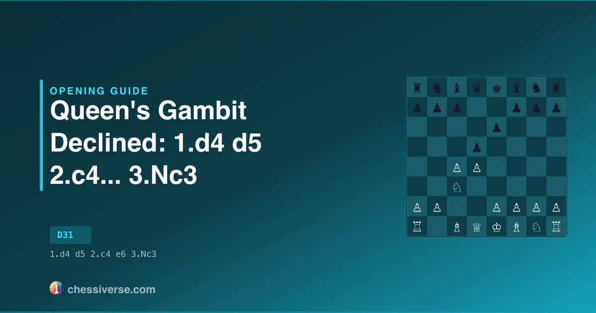Queen's Gambit Declined: 1.d4 d5 2.c4...... 3.Nc3: A Complete Guide