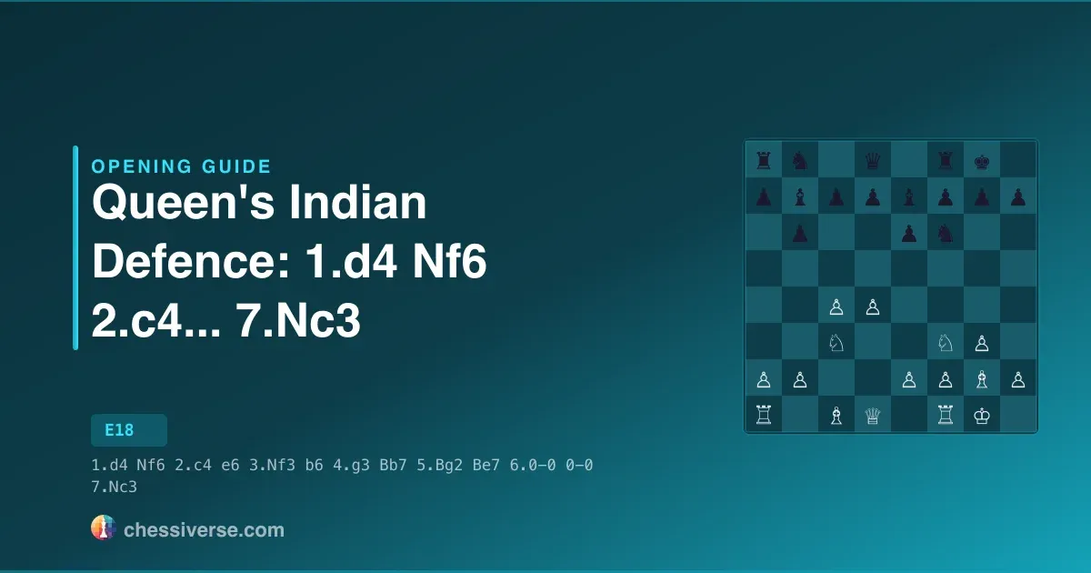 Queen's Indian Defence: 1.d4 Nf6 2.c4...... 7.Nc3: A Complete Guide