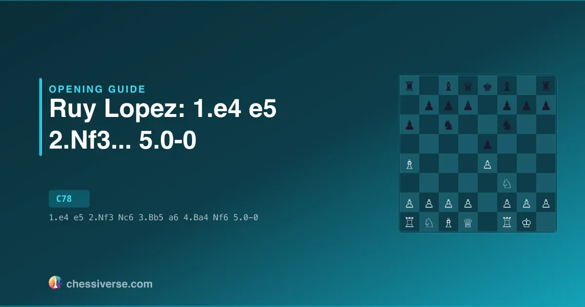 Ruy Lopez: 1.e4 e5 2.Nf3...... 5.0-0: A Complete Guide