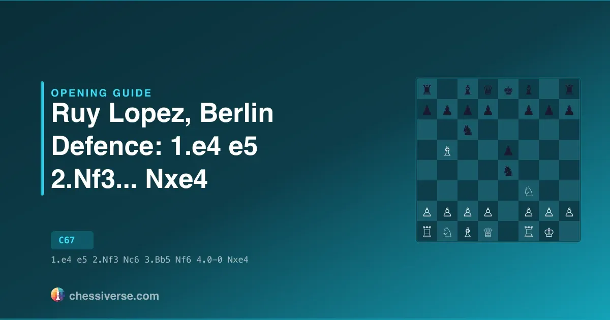 Ruy Lopez, Berlin Defence: 1.e4 e5 2.Nf3...... Nxe4: A Complete Guide