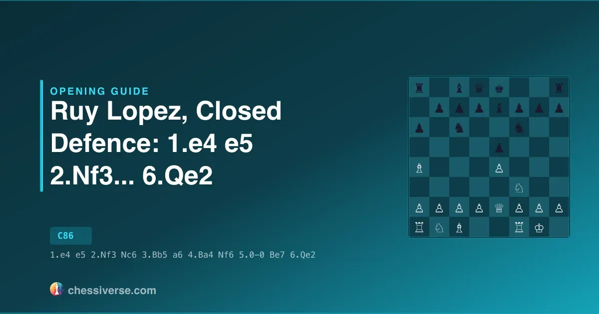 Ruy Lopez, Closed Defence: 1.e4 e5 2.Nf3...... 6.Qe2: A Complete Guide