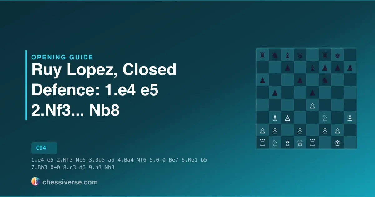 Ruy Lopez, Closed Defence: 1.e4 e5 2.Nf3...... Nb8: A Complete Guide