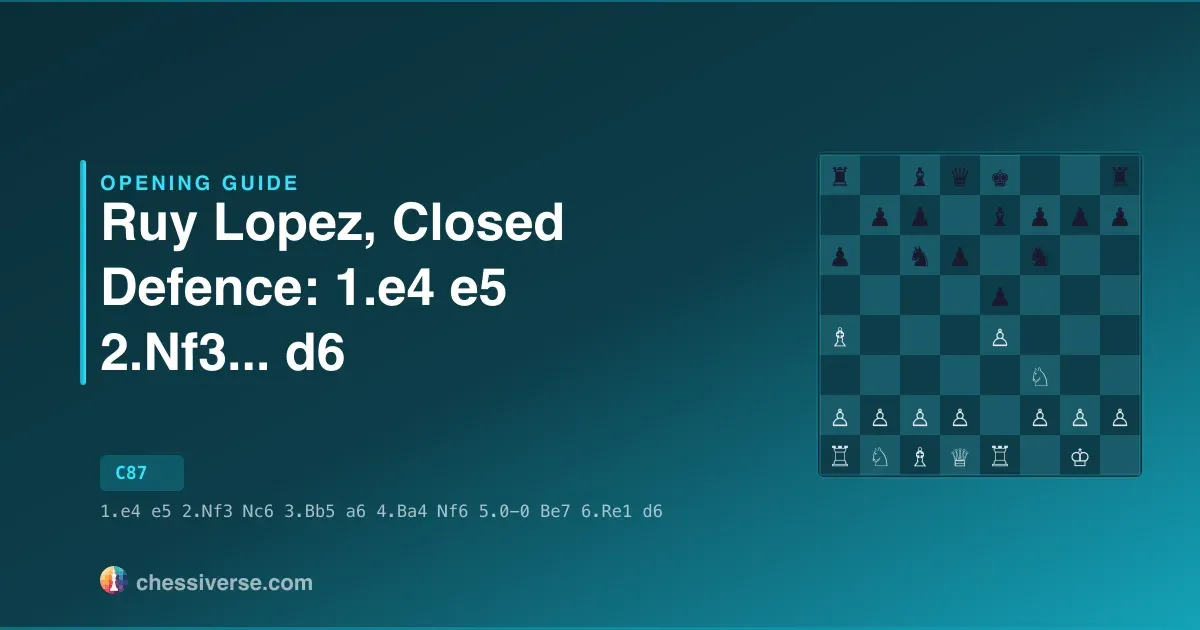 Ruy Lopez, Closed Defence: 1.e4 e5 2.Nf3...... d6: A Complete Guide