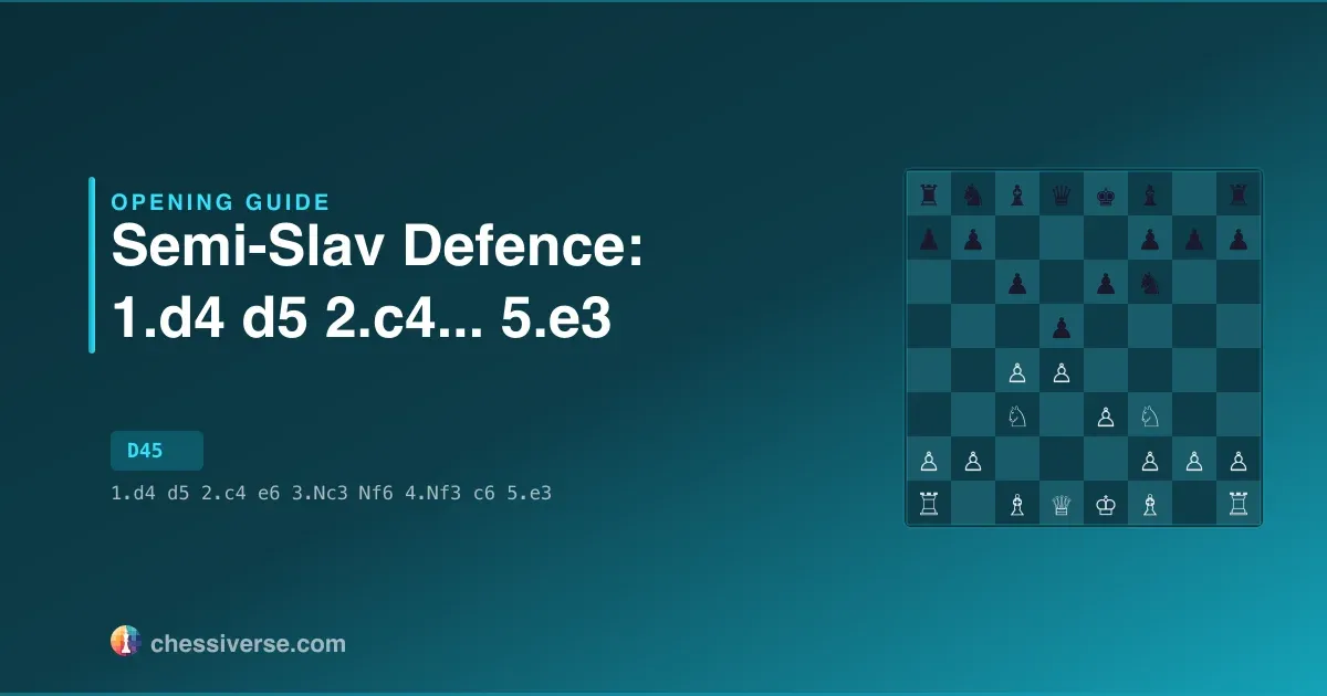 Semi-Slav Defence: 1.d4 d5 2.c4...... 5.e3: A Complete Guide
