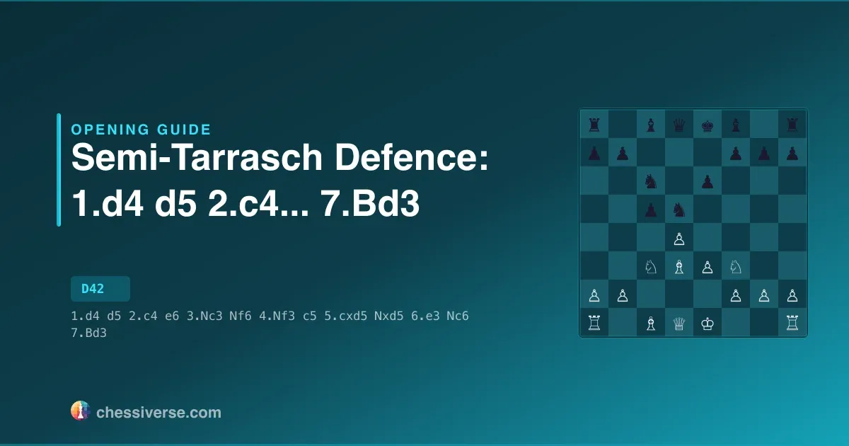 Semi-Tarrasch Defence: 1.d4 d5 2.c4...... 7.Bd3: A Complete Guide