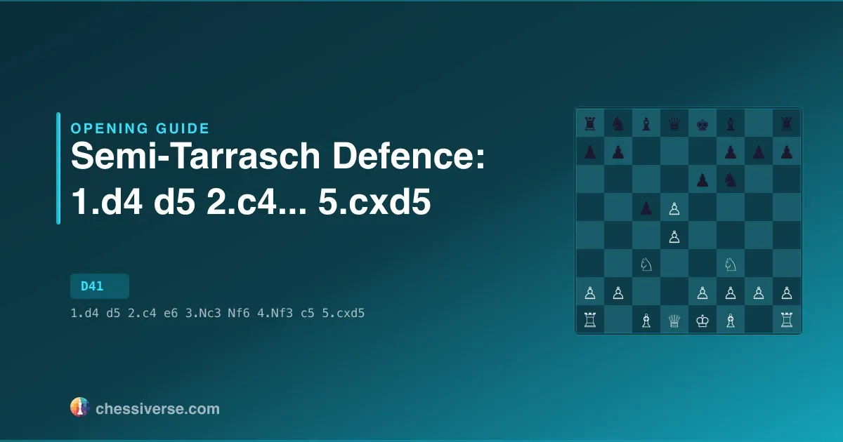 Semi-Tarrasch Defence: 1.d4 d5 2.c4...... 5.cxd5: A Complete Guide