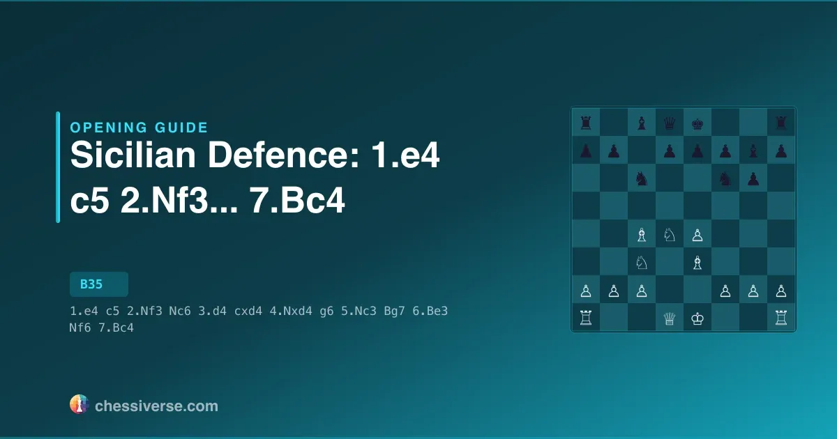 Sicilian Defence: 1.e4 c5 2.Nf3...... 7.Bc4: A Complete Guide