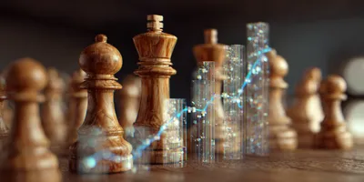 Chess rating chart with chess pieces