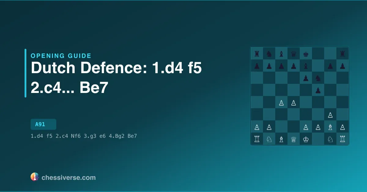Dutch Defence: 1.d4 f5 2.c4... Be7: A Complete Guide