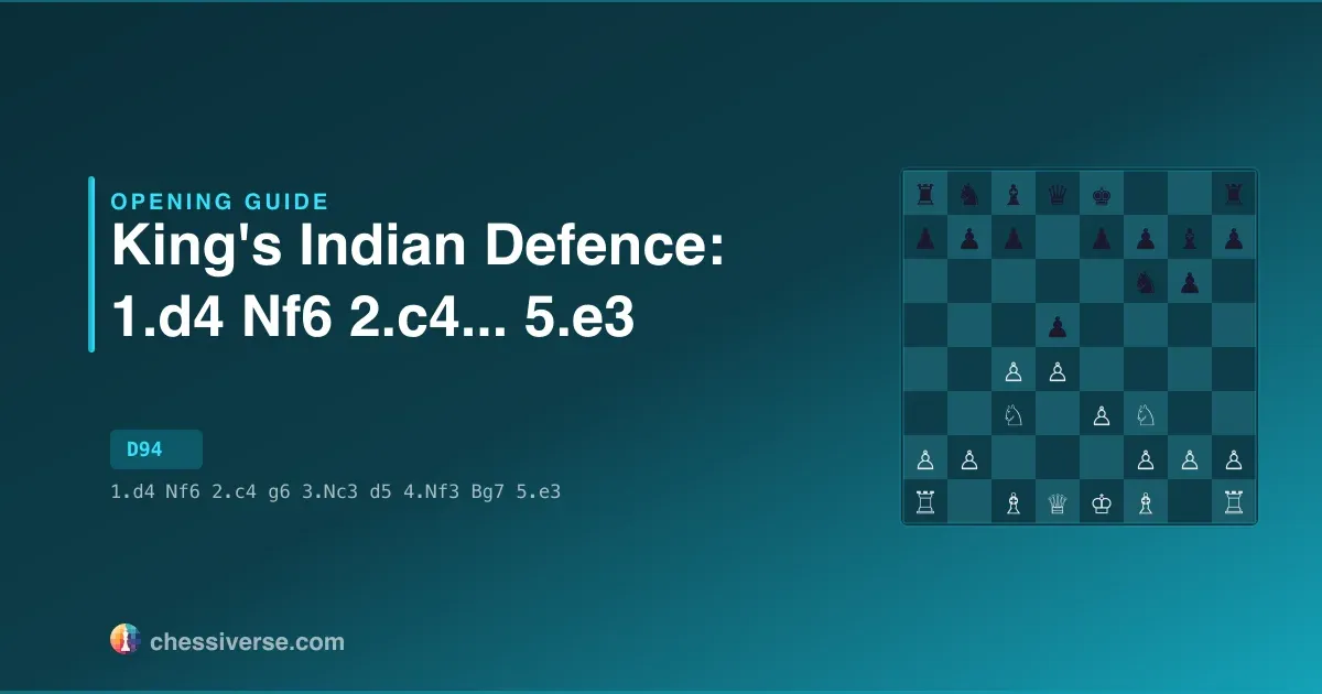 King's Indian Defence: 1.d4 Nf6 2.c4... 5.e3: A Complete Guide