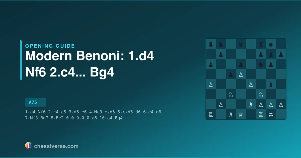 Modern Benoni: 1.d4 Nf6 2.c4... Bg4: A Complete Guide