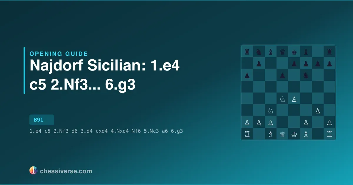 Najdorf Sicilian: 1.e4 c5 2.Nf3... 6.g3: A Complete Guide
