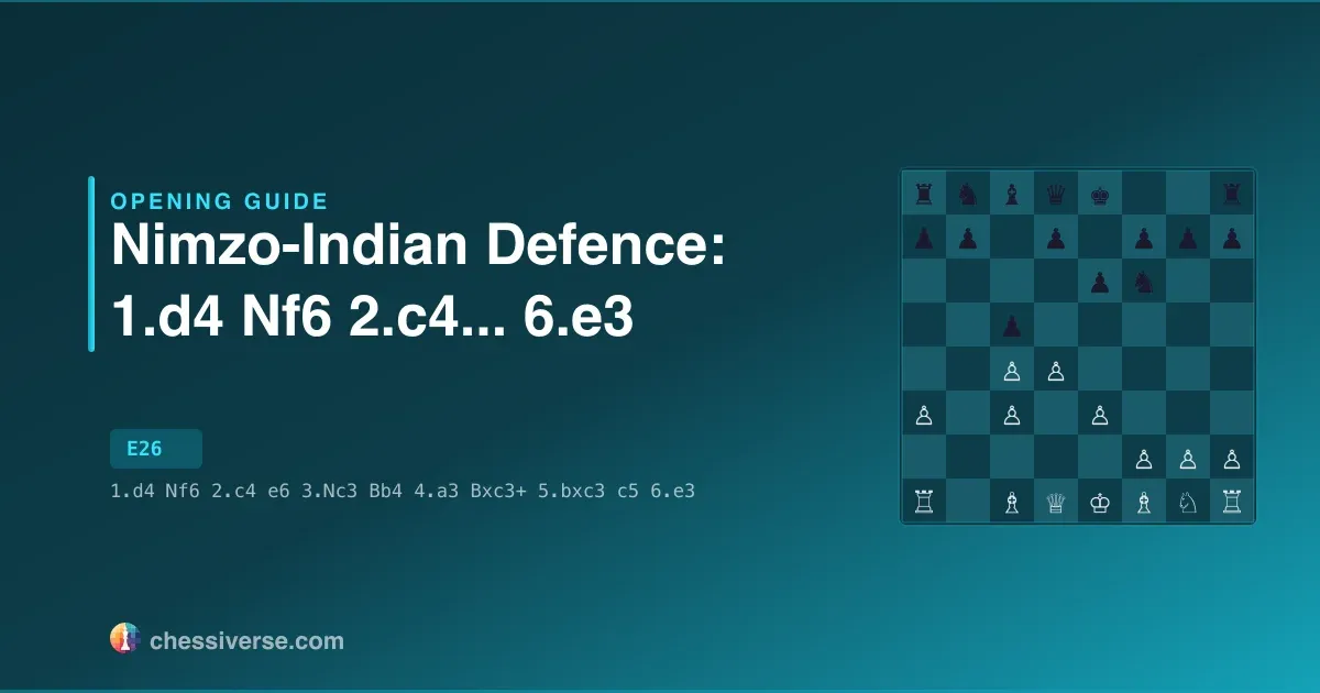 Nimzo-Indian Defence: 1.d4 Nf6 2.c4... 6.e3: A Complete Guide