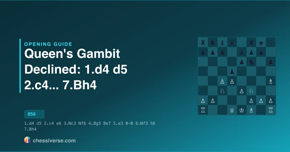 Queen's Gambit Declined: 1.d4 d5 2.c4... 7.Bh4: A Complete Guide