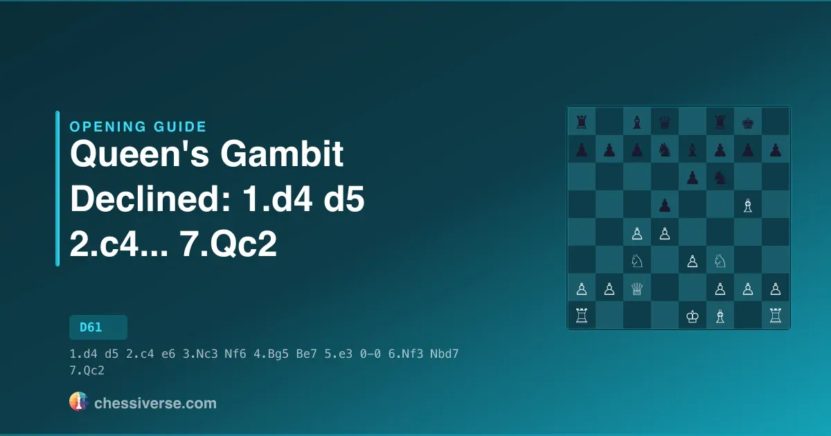 Queen's Gambit Declined: 1.d4 d5 2.c4... 7.Qc2: A Complete Guide