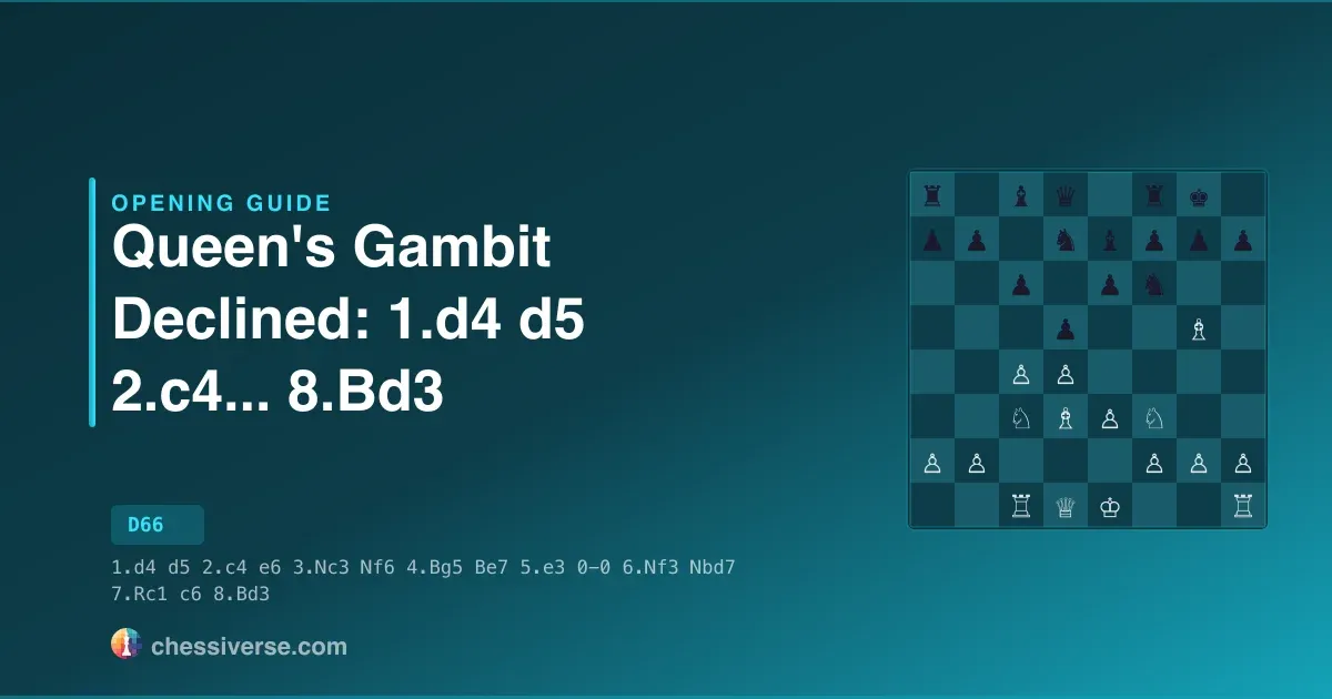 Queen's Gambit Declined: 1.d4 d5 2.c4... 8.Bd3: A Complete Guide