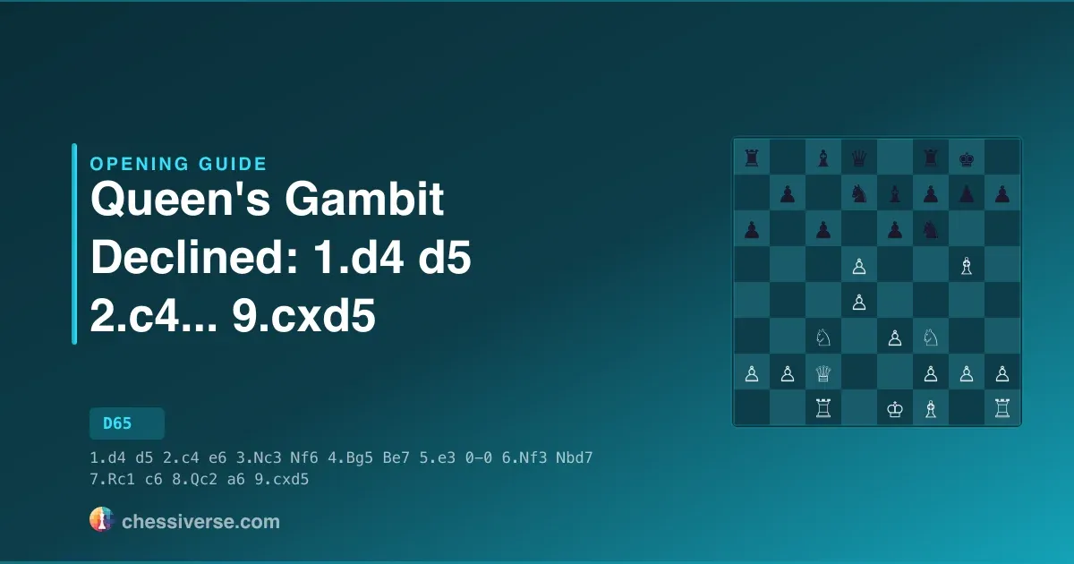 Queen's Gambit Declined: 1.d4 d5 2.c4... 9.cxd5: A Complete Guide