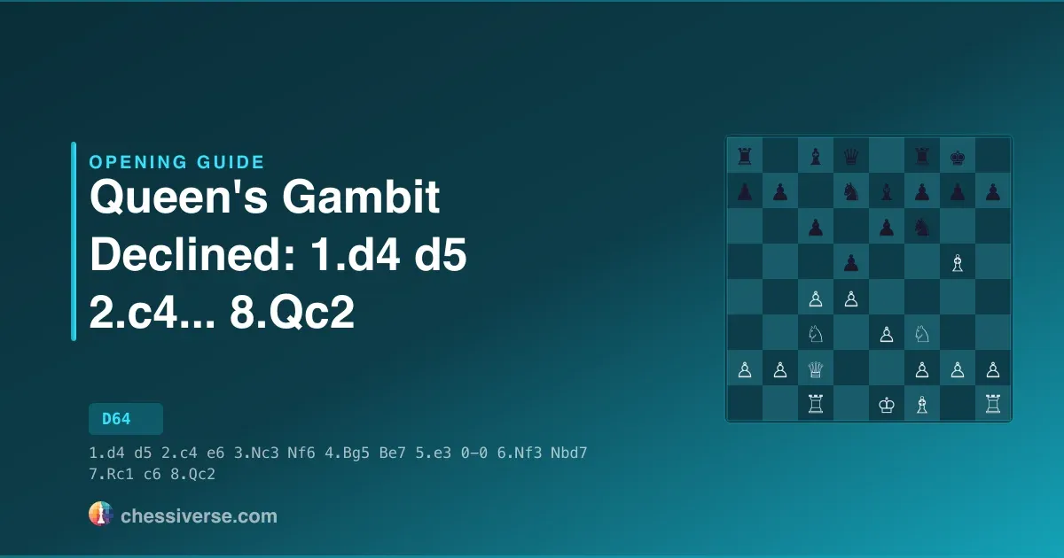 Queen's Gambit Declined: 1.d4 d5 2.c4... 8.Qc2: A Complete Guide