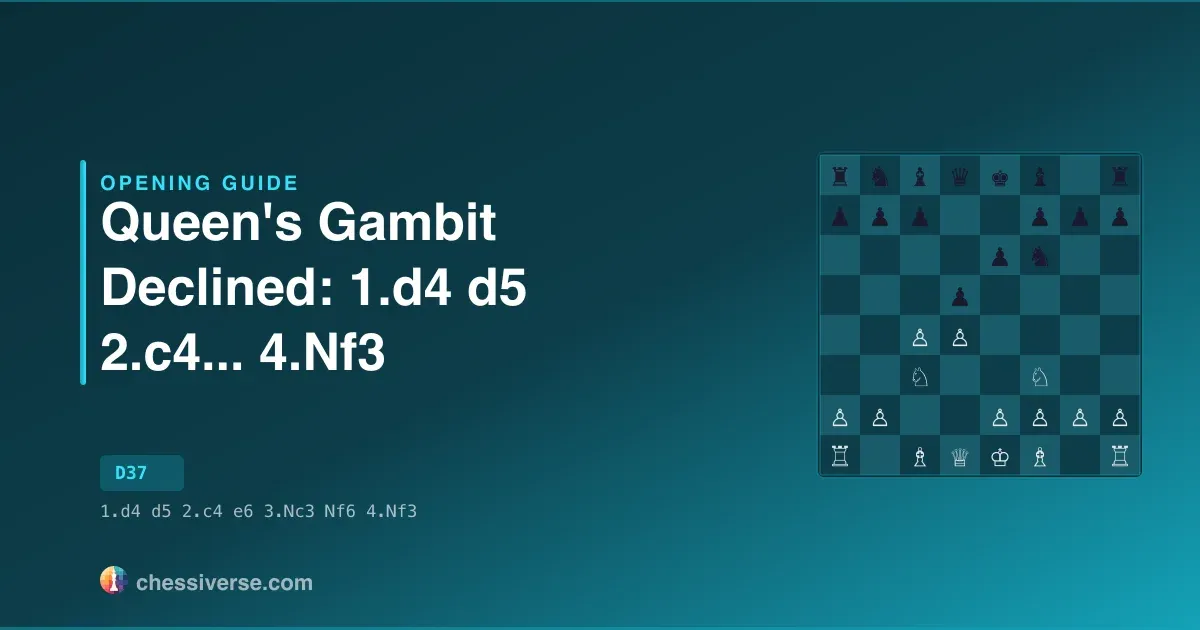 Queen's Gambit Declined: 1.d4 d5 2.c4... 4.Nf3: A Complete Guide