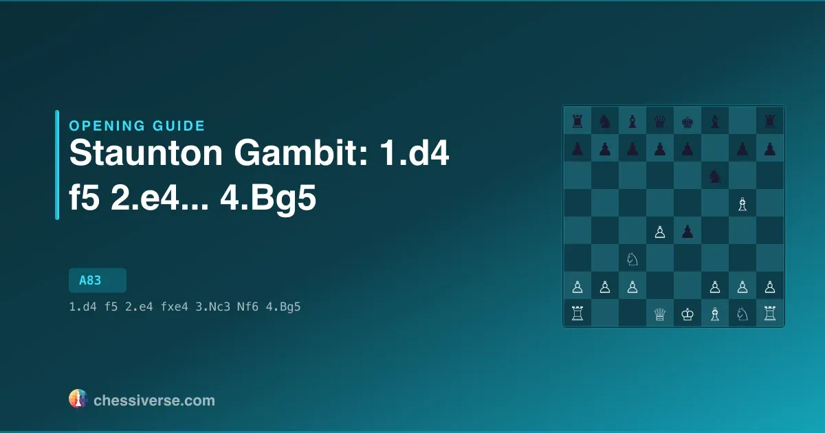 Staunton Gambit: 1.d4 f5 2.e4... 4.Bg5: A Complete Guide