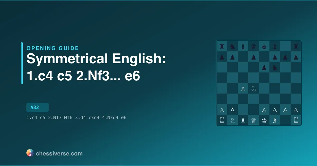 Symmetrical English: 1.c4 c5 2.Nf3... e6: A Complete Guide